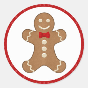 Lebkuchen-Mann-Plätzchen-Feiertags-Aufkleber Runder Aufkleber