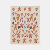 Lebkuchen-Mann-Plätzchen, Weihnachtsdekor Fleecedecke (Vorderseite)