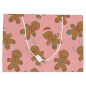 Lebkuchen-Mann-Rosa-große Geschenk-Tasche Große Geschenktüte (Rückseite)