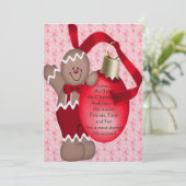 Lebkuchen-Mann-(rot) - Einladung (Stehend Vorderseite)