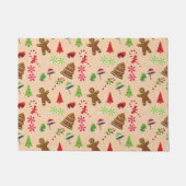 Lebkuchen Mann, Süßigkeiten und Weihnachtsmannmütz Fußmatte (Vorderseite)