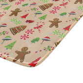 Lebkuchen Mann, Süßigkeiten und Weihnachtsmannmütz Schneidebrett (Ecke)