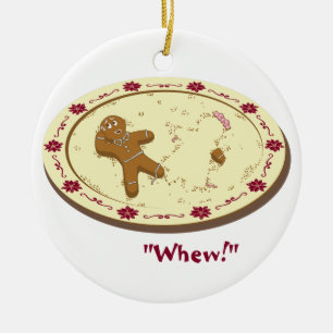 Lebkuchen-Mann überlebt! Keramik Ornament