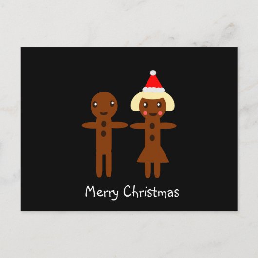 Lebkuchen Mann und Mädchen Frohe Weihnachten 2 (Vorderseite)