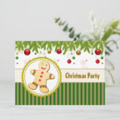 Lebkuchen Mann Weihnachten Party Einladung (Stehend Vorderseite)