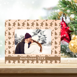 Lebkuchen Mann, Weihnachtsbaum, Herz & Name 7x5 Geätzte Rahmen