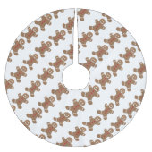 Lebkuchen-Mann-Weihnachtsfeiertag Polyester Weihnachtsbaumdecke (Vorderseite)