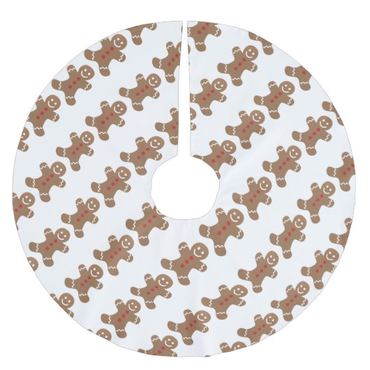 Lebkuchen-Mann-Weihnachtsfeiertag Polyester Weihnachtsbaumdecke (Vorderseite)
