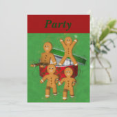 Lebkuchen-Mann-Weihnachtsfeiertags-Einladung Einladung (Stehend Vorderseite)