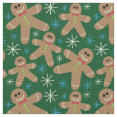 Lebkuchen Mann Weihnachtsmuster Stoff (Nahaufnahme)