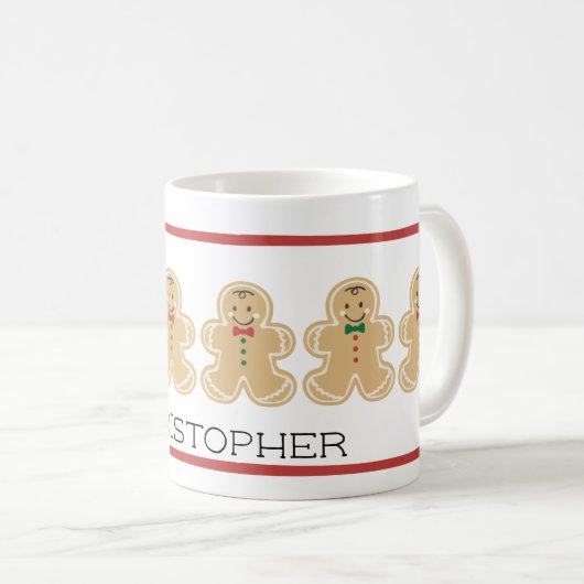 Lebkuchen-Mann-Weihnachtsnamen-Tasse Kaffeetasse (VorderseiteRechts)