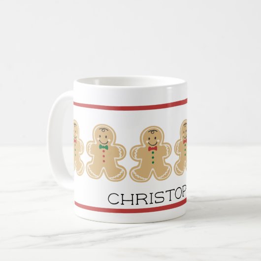 Lebkuchen-Mann-Weihnachtsnamen-Tasse Kaffeetasse (Vorderseite Links)