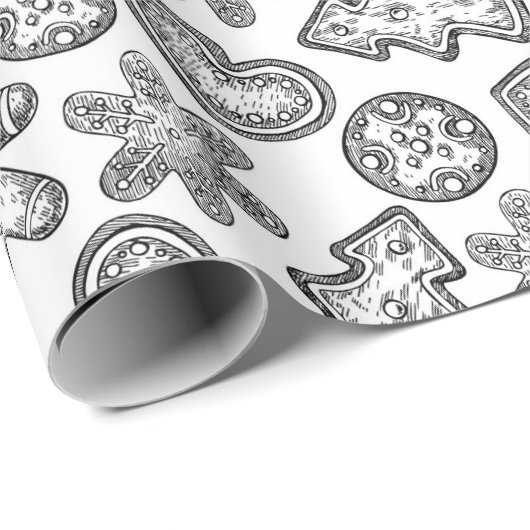 Lebkuchen-Mann-Weihnachtsplätzchen Geschenkpapier (Rolleneckpunkt)