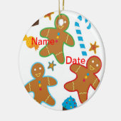 Lebkuchen-Mann-Weihnachtsverzierung Keramik Ornament (Links)