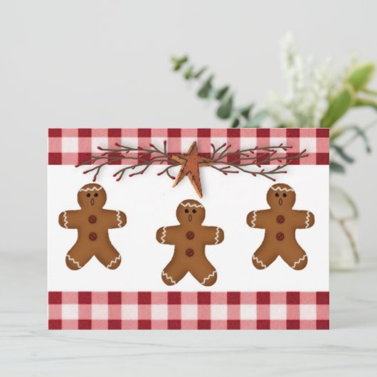Lebkuchen Männer Cookie Swap Einladung (Stehend Vorderseite)