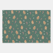 Lebkuchen Männer Cookie Weihnachten Geschenkpapier Set (Vorderseite 3)