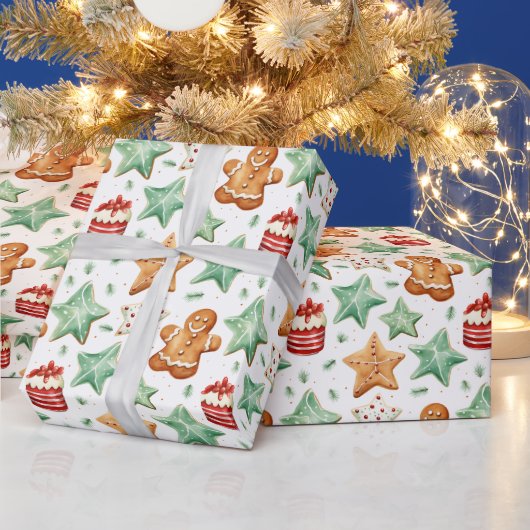 Lebkuchen Männer Kekse Kekse Moderne Weihnachten Geschenkpapier (Feiertage)