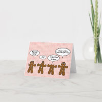 Lebkuchen Männer mit Verletzungen Weihnachtskarte