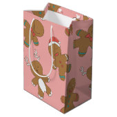 Lebkuchen Männer Pink Mittlere Geschenktasche Geschenktüte (Rückseite Schrägansicht)
