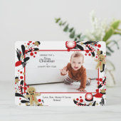 Lebkuchen Männer Rahmen Foto Ferienkarte Einladung (Stehend Vorderseite)