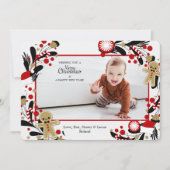 Lebkuchen Männer Rahmen Foto Ferienkarte Einladung (Vorderseite)