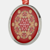 Lebkuchen Männer und Schneeflocken Mandala Ornament Aus Metall (Links)