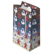 Lebkuchen Männer und Schneemänner, Weihnachtsgesch Kleine Geschenktüte (Vorderseite Schrägansicht)