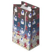 Lebkuchen Männer und Schneemänner, Weihnachtsgesch Kleine Geschenktüte (Rückseite Schrägansicht)