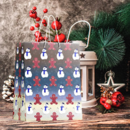 Lebkuchen Männer und Schneemänner, Weihnachtsgesch Mittlere Geschenktüte