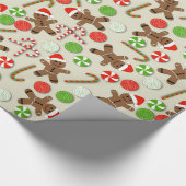 Lebkuchen-Männer und Süßigkeits-Packpapier Geschenkpapier (Ecke)