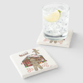 Lebkuchen-Marmor-Stein-Untersetzer Weihnachten Steinuntersetzer (Seitenansicht)