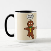 Lebkuchen Mein Leg Hurts Spaß Schwarz Tasse (Links)