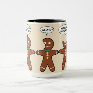 Lebkuchen Mein Leg Hurts Spaß Schwarz Tasse