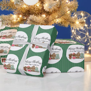 Lebkuchen Menschen frohe Weihnachten Grünstreifen Geschenkpapier