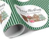 Lebkuchen Menschen frohe Weihnachten Grünstreifen Geschenkpapier (Rolleneckpunkt)