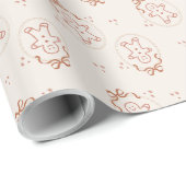 Lebkuchen Minimaler neutraler Weihnachtsurlaub Geschenkpapier (Rolleneckpunkt)