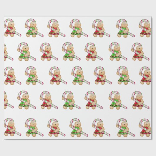Lebkuchen mit Candy Cane Geschenkpapier (Flach)