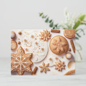 Lebkuchen mit Cinnamon-Schneeflocken Feiertagskarte (Stehend Vorderseite)