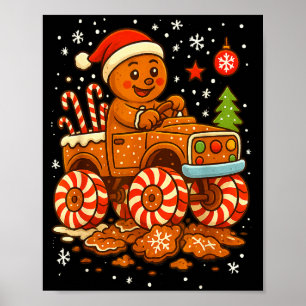 Lebkuchen-Monstertruck-Weihnachten-Schnee-Hübsche- Poster