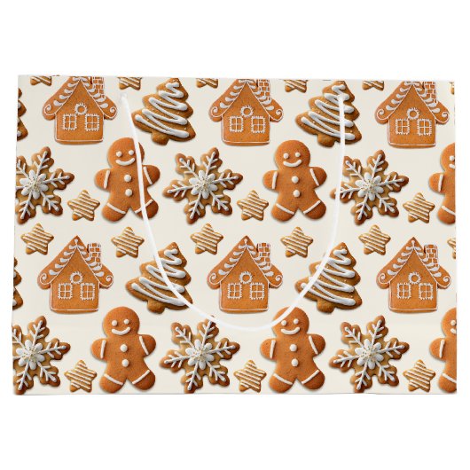 Lebkuchen-Muster Große Geschenktüte (Rückseite)