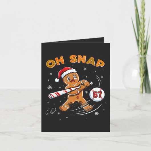 Lebkuchen Oh Snap 67 Baseball Feiertagskarte (Vorderseite)