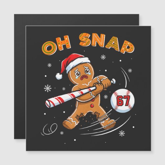 Lebkuchen Oh Snap 67 Baseball Magnetkarte (Vorne/Hinten)