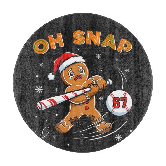 Lebkuchen Oh Snap 67 Baseball Schneidebrett (Vorderseite)