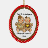 Lebkuchen paart erste Verzierung des Babys Keramik Ornament (Rechts)