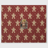 Lebkuchen Personalisiertes WeihnachtsweihnachtsFot Geschenkpapier (Flach)