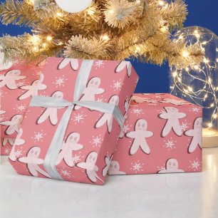 Lebkuchen Pink Cookie und Schneeflocken Wrapping P Geschenkpapier