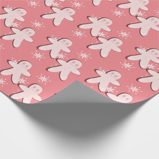 Lebkuchen Pink Cookie und Schneeflocken Wrapping P Geschenkpapier (Ecke)