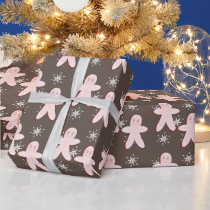 Lebkuchen Pink Cookie und Schneeflocken Wrapping P Geschenkpapier
