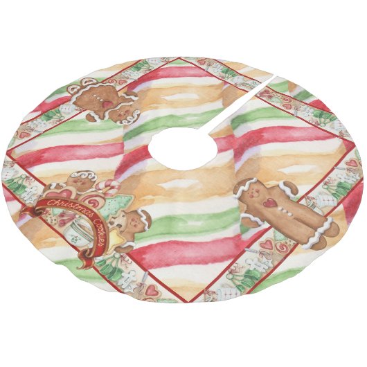 Lebkuchen-Plätzchen-Baum-Rock Polyester Weihnachtsbaumdecke (Schrägansicht)