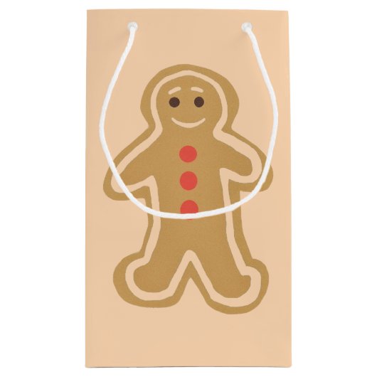 Lebkuchen-Plätzchen-helle Creme-glatte Kleine Geschenktüte (Rückseite)